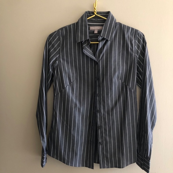 NWOT Pin Striped Tailored Button Down Blouse by Banana Republic - Picture 7 of 10